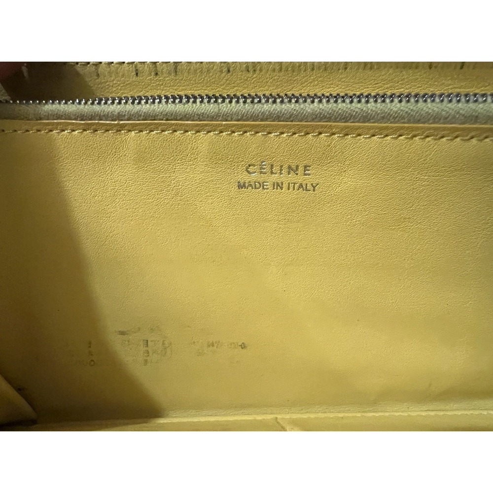 Celine Large Zipped Wallet Black & Yellow Calfskin Long Wallet Made in Italy COA - Picture 6 of 11